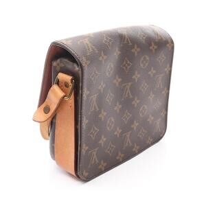 Louis Vuitton Monogram Cartessier Canvas Leather Bag Brown Shoulder